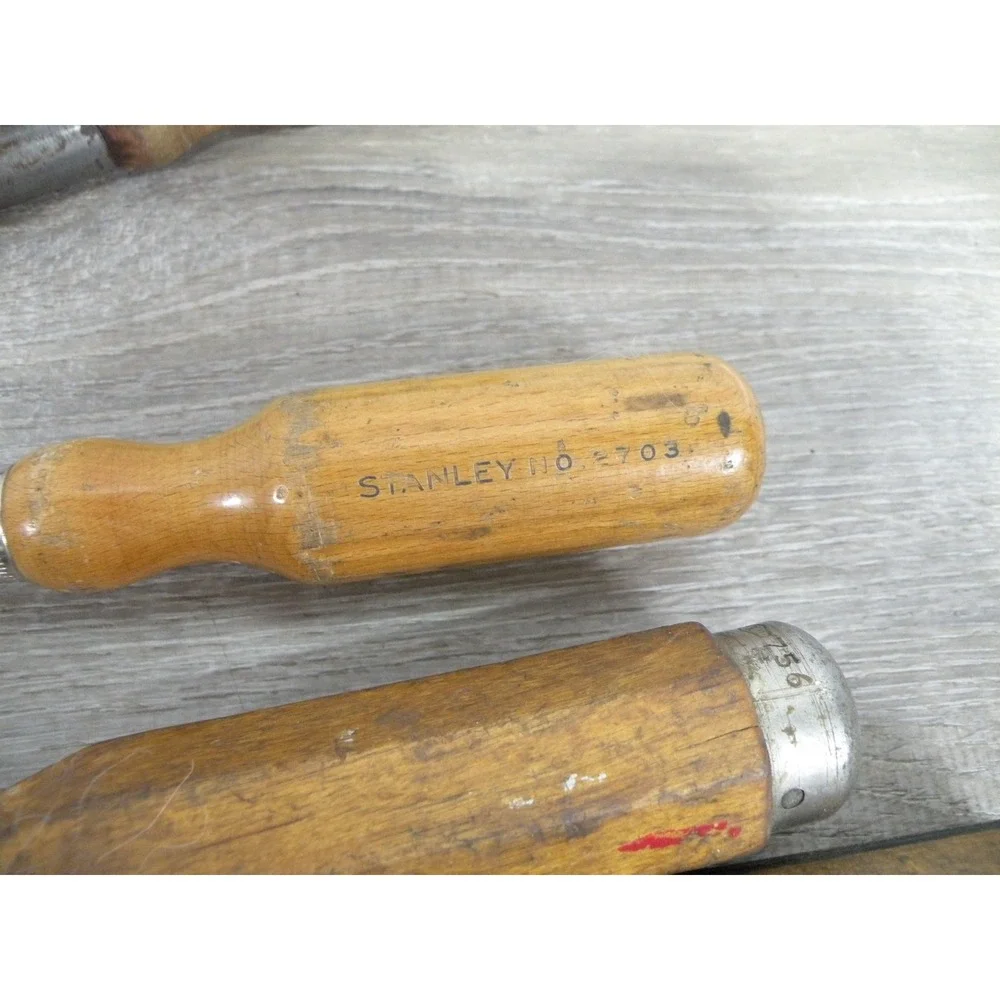 Vintage Stanley Wood Handle Screwdriver Lot Set Carpentry Woodworking Tools USA
